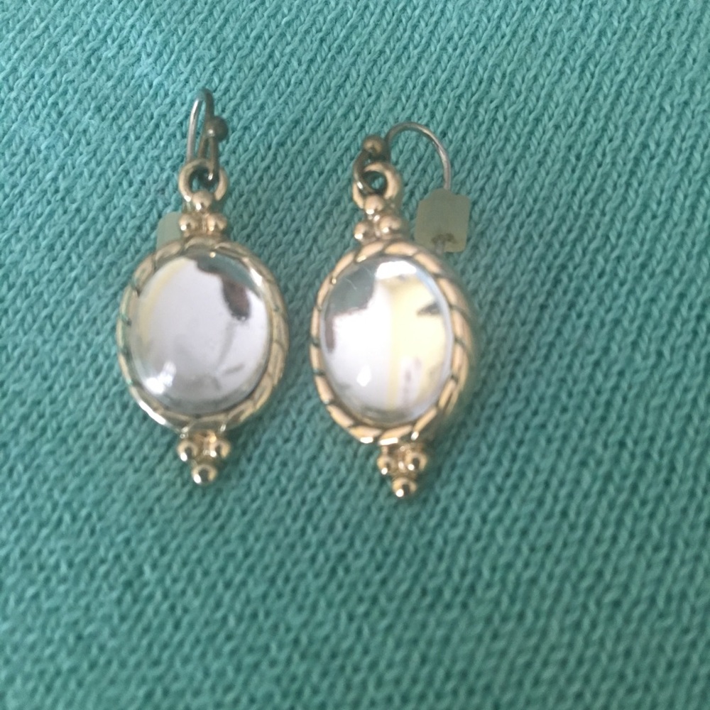 Vintage, mirror drop earrings.